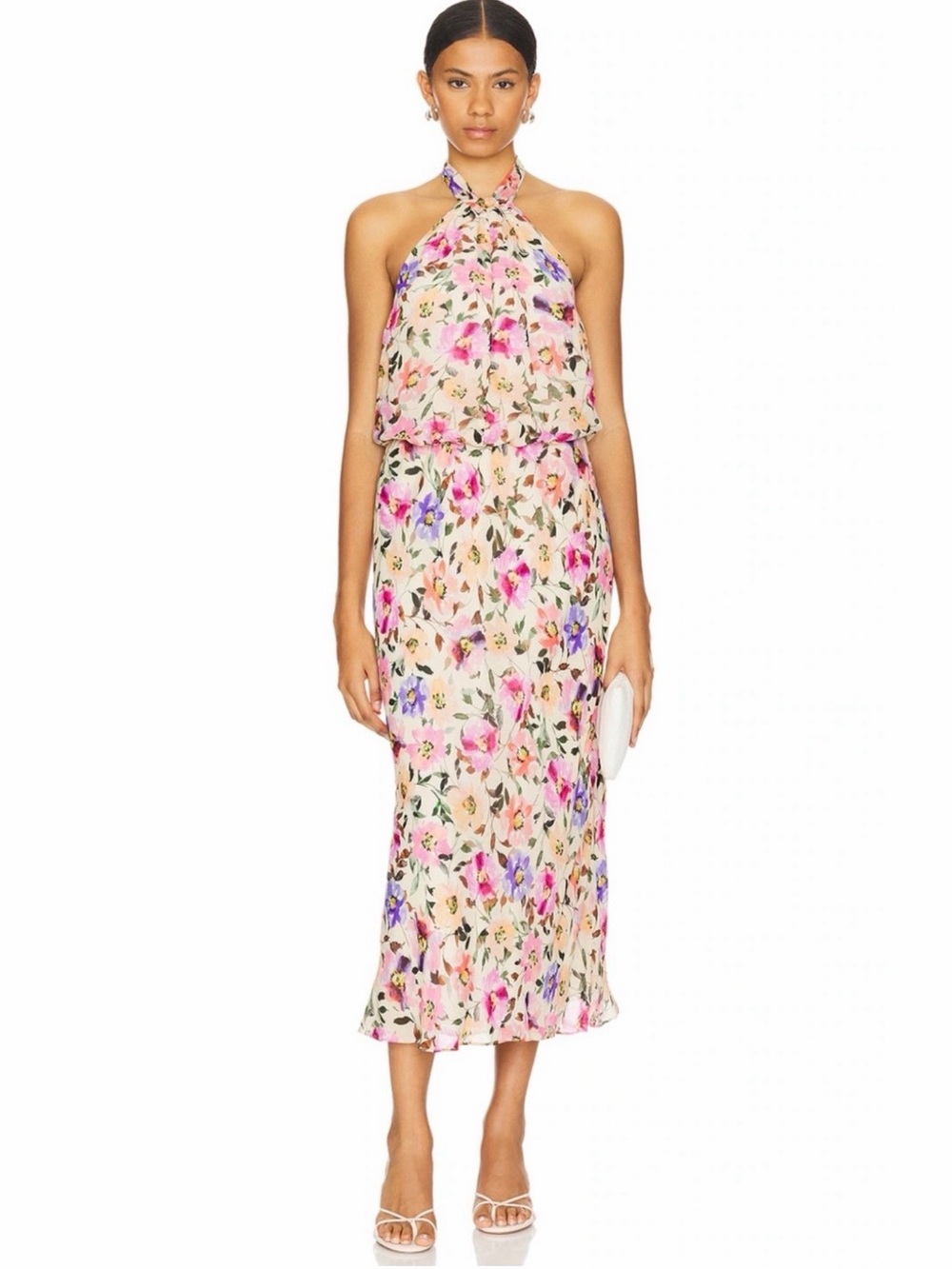Favorite Daughter The Standout Floral Halter Maxi Dress Size Large